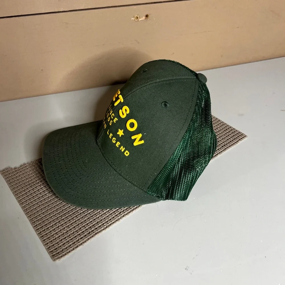 Stetson American Legend Trucker Hat Green Yellow Mesh Snapback Cap RN162443